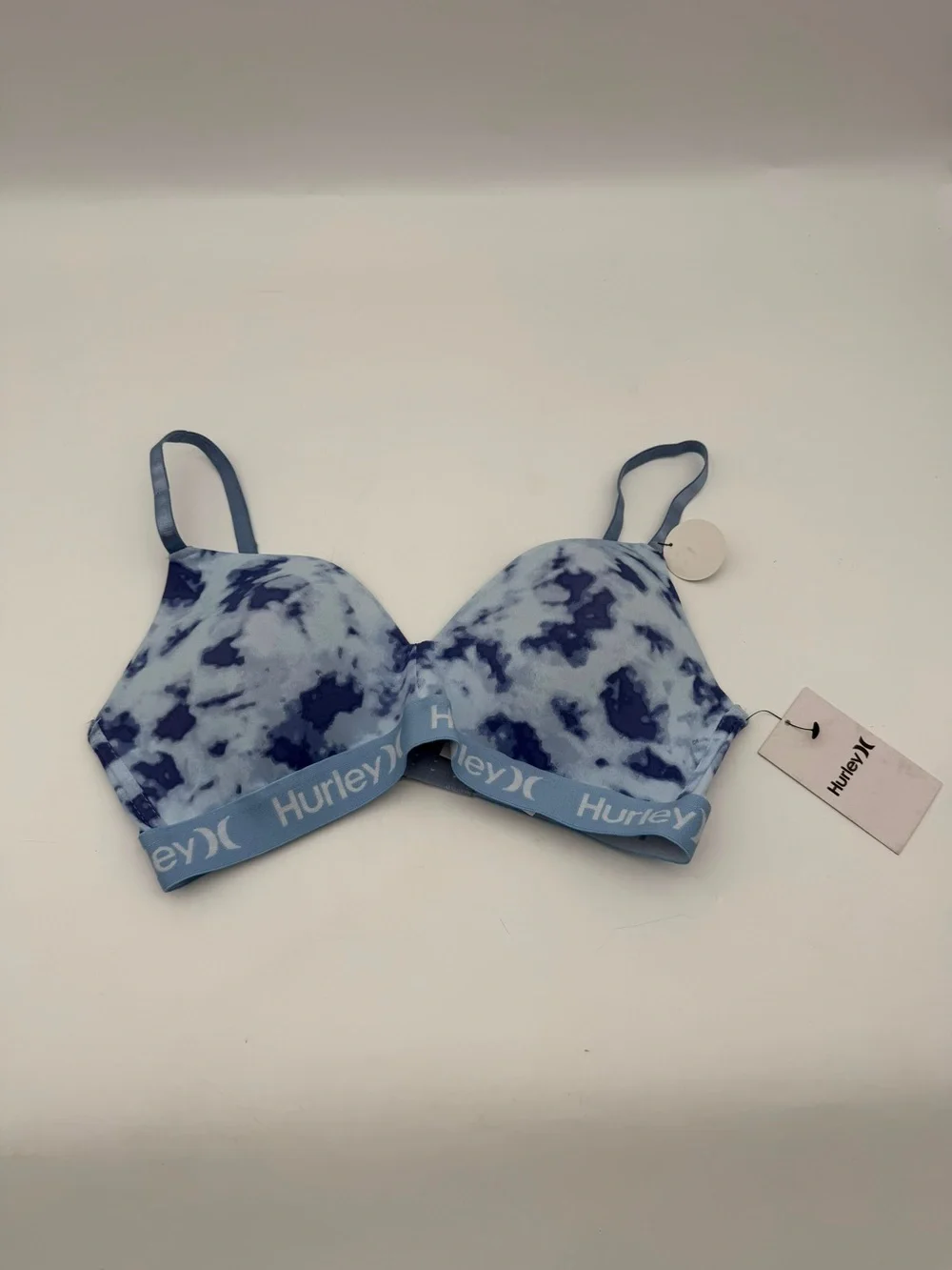 Hurley Light Blue‎ and Navy Tie-Dye Bra 34C